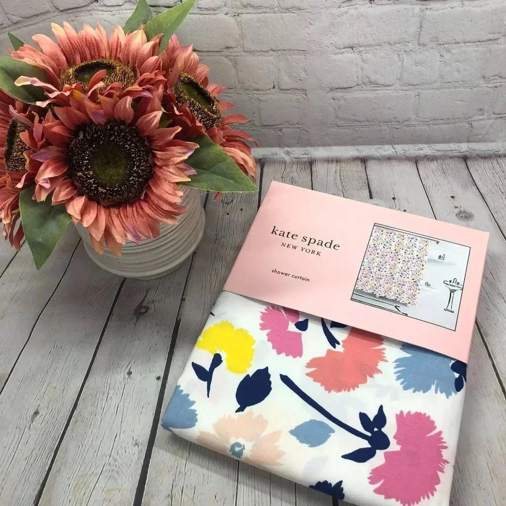 NWT Designer Kate Spade ♠️ Shower Curtain gala floral peach